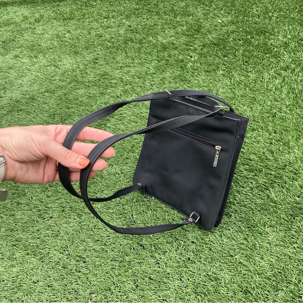Vintage 90s Black Nylon Shoulder Bag/Backpack - Picture 5 of 8